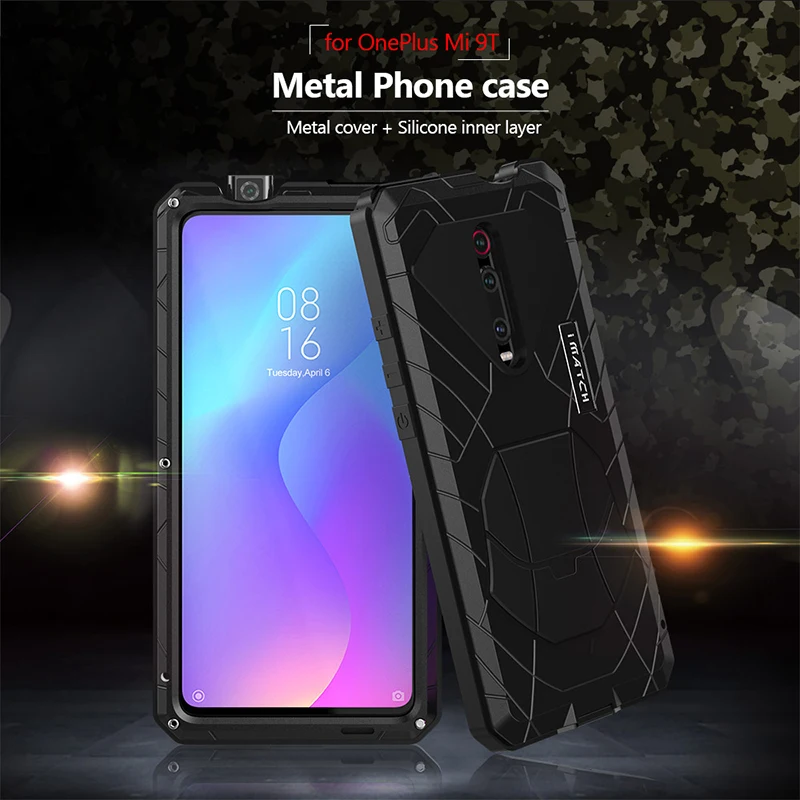 For Xiaomi Mi 9T Mi 10T Lite Mi 11T 5G Case Hard Aluminum Metal Heavy Duty Protection Cover for Mi 11T Tempered Glass Gift