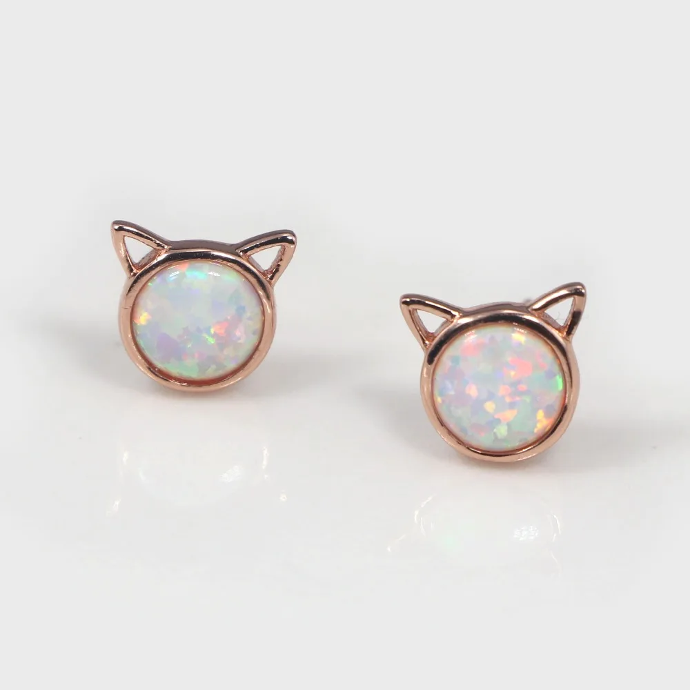 JLE198  Classic Cute Cat  Stud Earrings Top Quality 925 Sterling Silver Stud Earrings for Women Fine Jewelry