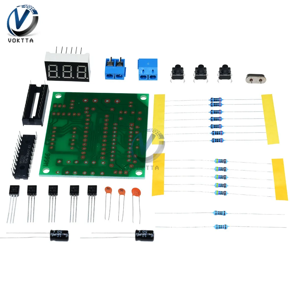 AT89C2051 DS18B20 LCD Digital Temperature Controller DIY Kit 5V DC Microcontroller Thermometer Meter Electronic Thermostat