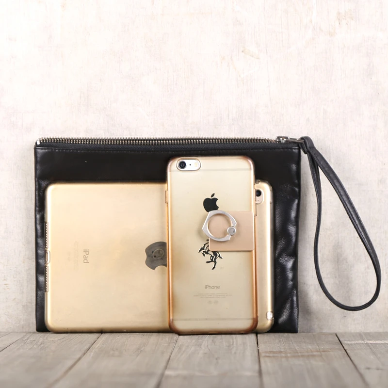 Clutch Bag Genuine Leather Luxury Men Hand Bag Casual Women Big Capacity Long Purses Top End Sheepskin Cell Phone Hand Bag