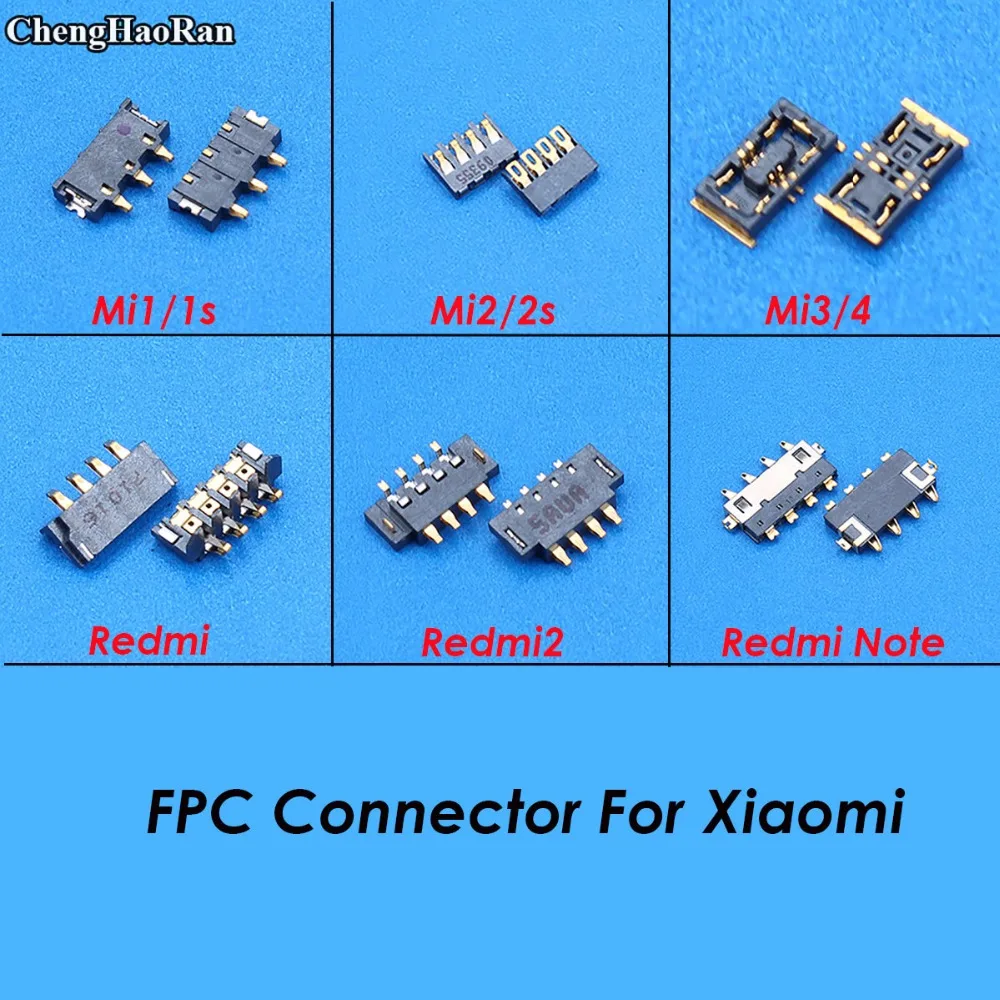 ChengHaoRan FPC Connector For Xiaomi Mi1 1s 2 2s 3 4 For Redmi Redmi2 Redmi Note Prime Battery Clip Contact Pins Holder On board