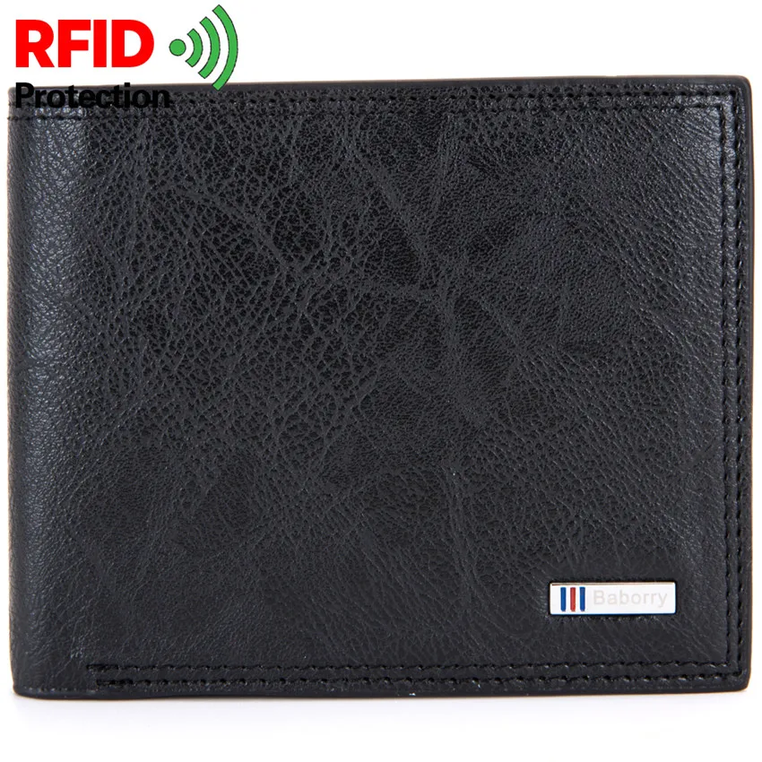 

Short Men Wallet RFID Theft Protection Wallets PU Leather Slim Man Purses Big Capacity Coin Purse Card Holder Multifunction
