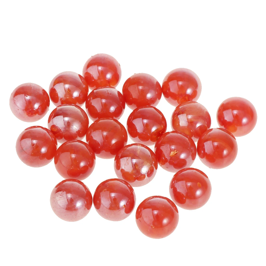 20Pcs 16mm Orange Clear Glass Marbles Balls Vintage Game Toy For Kids