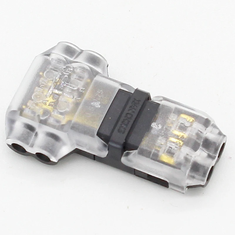 5Pcs/lot 2 Pin 2 Way 300v 10a Universal Compact Wire Wiring Connector T SHAPE Conductor Terminal Block With Lever AWG 18-24