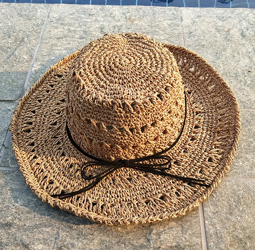 Sun Shade Hat Women and Children Straw Beach Hats Factory Direct Selling Korean Version Wide Brim Visor Fisherman's Caps H090