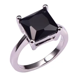 Classic Style Black Onyx 925 Sterling Silver Wedding Party Fashion Design Romantic Ring  Size 5 6 7 8 9 10 11 12 PR35