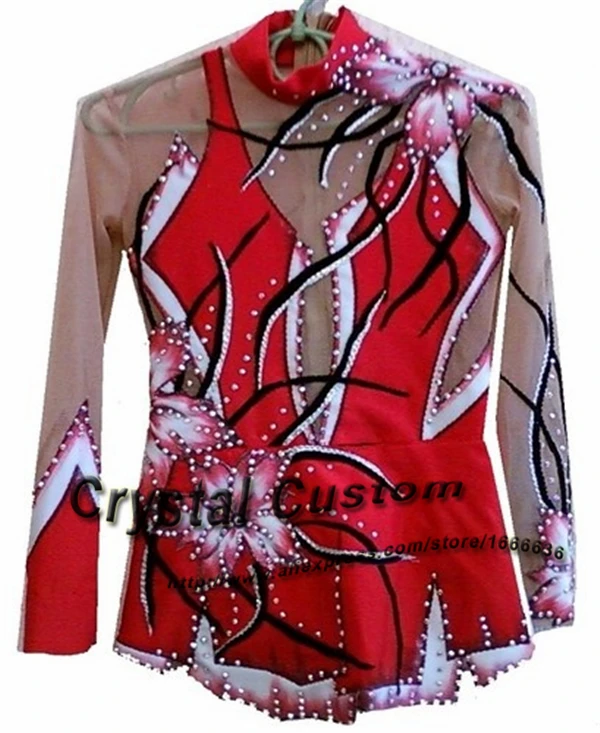 Custom  Rhythmic Gymnastics  Dresses With Hand-Painting Beautiful New Brand Gymnastics Competition Dress Kids  G2088