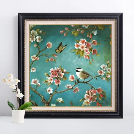 

Needlework,DIY Cross stitch,Sets For Embroidery kits Chinese Plum Flowers and Birds Printed Pattern Cross-Stitch painting gift