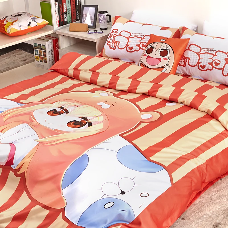 Anime JK Himouto! Umaru-chan Doma Umaru UMR Bedding Sets Cosplay Manga Cute Comforter Set Clear Pattern Washable Home Decor