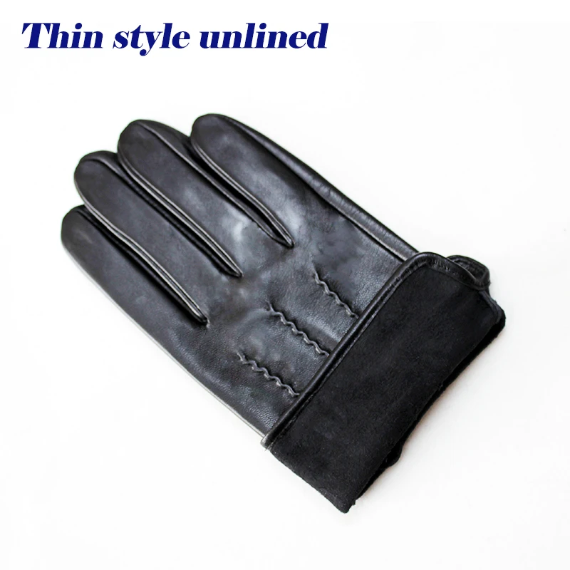 Summer Driving Touch Screen Sheepskin Gloves Men\'s Single-Layer Leather Thin Unlined Spring and Autumn Motorcycle Riding Points