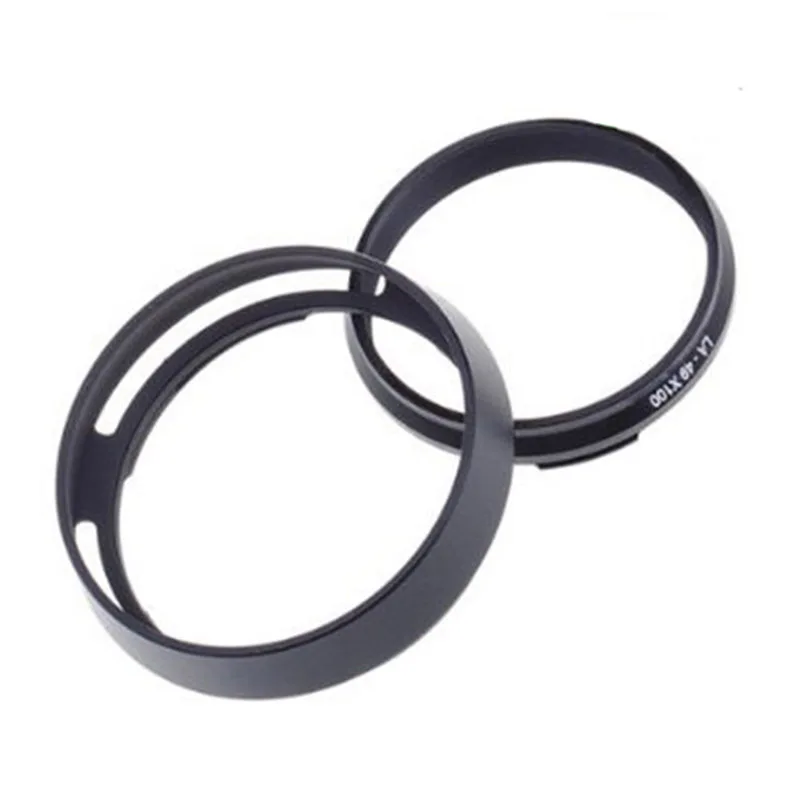 FoletoโลหะS Hadeเลนส์ฮู้ด+ 49มิลลิเมตรแหวนอะแดปเตอร์สำหรับFujifilm X100F X70 X100T X100S LH-X100กลับเงินLA-49 X100