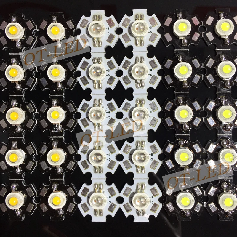 Diodo led de alta potencia de 100 piezas, 1W, 3W, blanco frío y cálido, RGB, UV, rojo profundo, 660nm, verde, Azul Real, 450nm, 660nm, LED rosa con