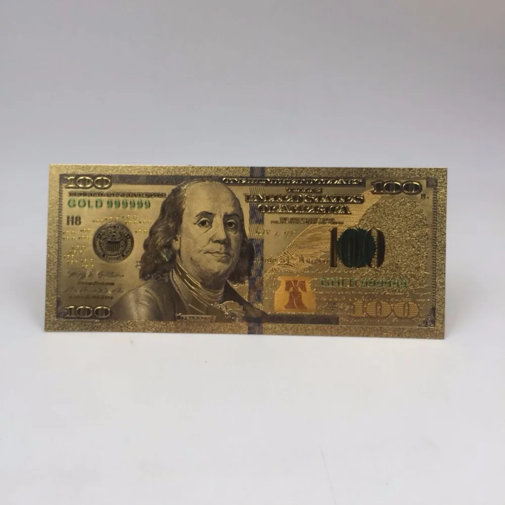 Black 100 dollar Gold Black USD 100 banknote Colored 24k Gold Banknote for souvenir collection