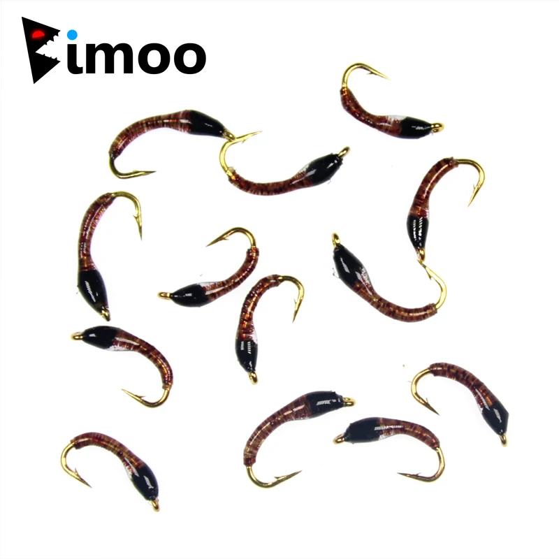 Bimoo 10PCS #14 #16 Brown Nymph Buzzer Fly Trout Fishing Flies UV Color