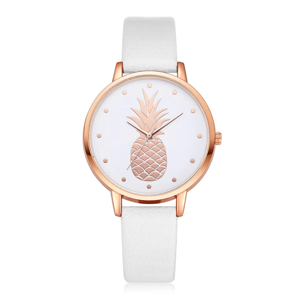 

2022 New Women Watches Pineapple Pattern Girl Wrist Watch Fashion Leather Analog Quartz Women Watch Lady Clock relogio feminino