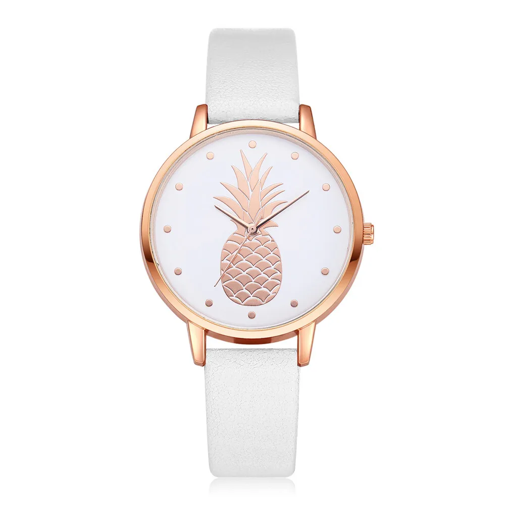 Montre-bracelet en cuir pour femmes, motif ananas, à la mode, analogique, à quartz, nouvelle collection 2022