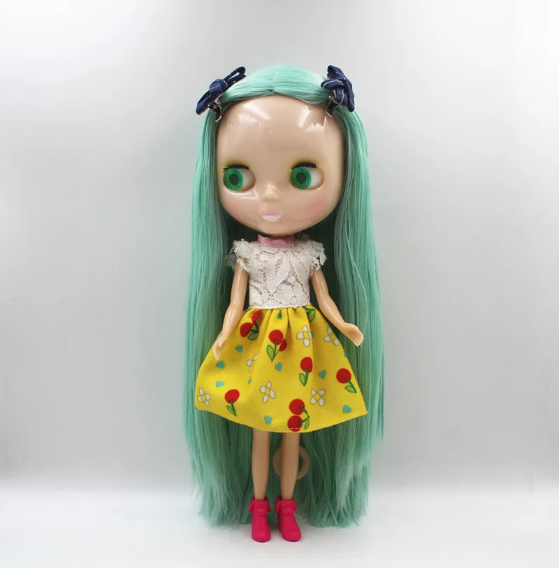 

Blygirl Blyth doll Jade green direct hair normal body 7 joint naked doll dolls can be replaced