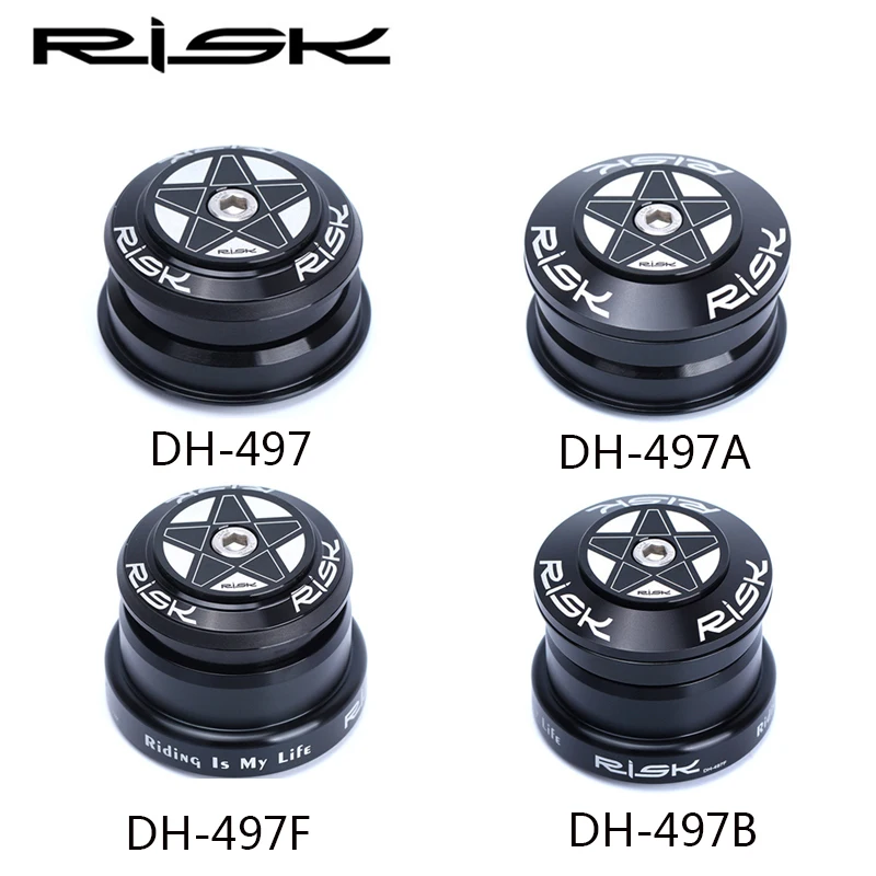 

Risk 49.7mm MTB Downhill Bike Bicycle Headset Double Bearing Mountain Bike Parts for 28.6mm Straight Tube /1.5 inch Tapered Fork