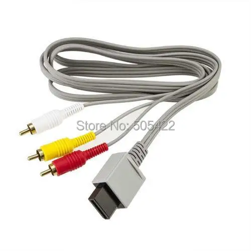 

wholesale 6ft Audio Video AV 3 RCA Video Composite Cable Cord For Nintendo Wii Game Pad 10pcs/lot