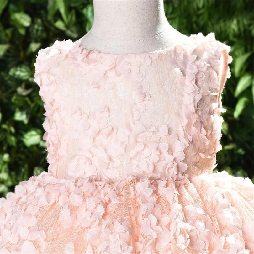 Baby Girls Dress 1st Birthday Wedding Party Princess Dress 3D Flower Lace  Kids Dresses For Girls Teenage Dresses Ball Gown