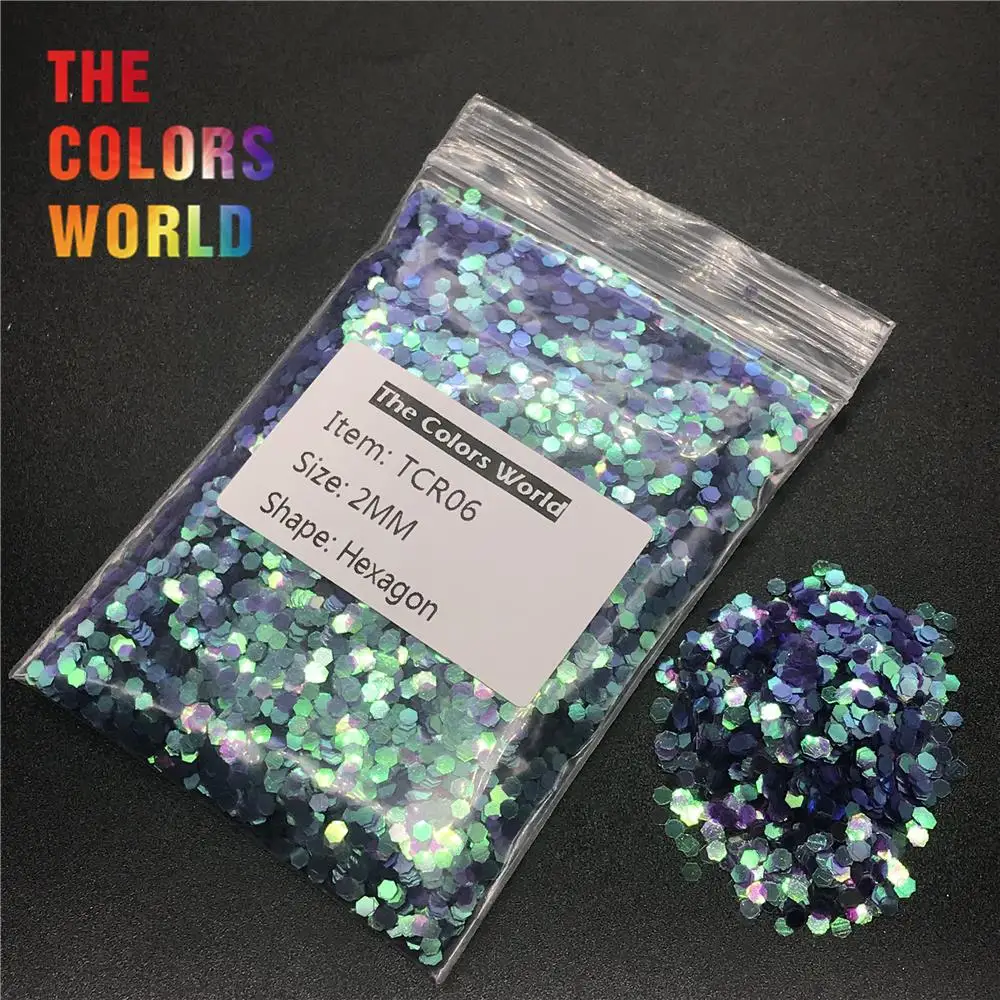 

TCR06 Iridescent Rainbow Purple Color Hexagon Shape Nail Glitter Nail Art Decoration Body Glitter Manual DIY Face Glitter Makeup