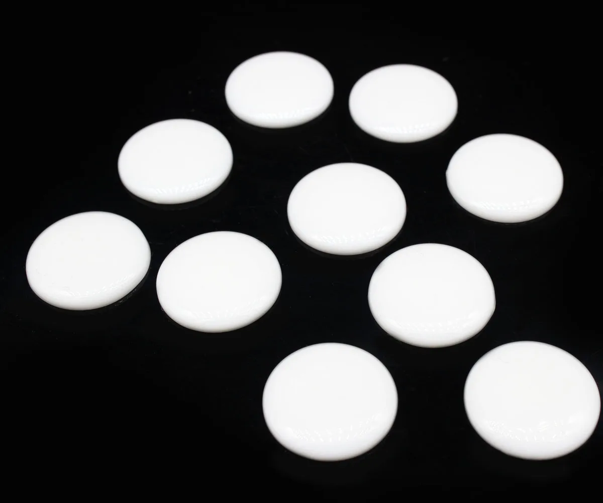 

200pcs 25mm lacquered Flat Back dome opaque bright white cabochons vintage flatback Cabochons - Chalk White D25