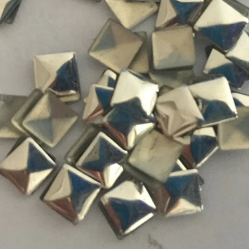 New 1440PCS/10gross 5*5mm Silver Hotfix Studs Aluminum Pyramid Flat Back Iron on Rhinestuds FlatBack Heat Transfer For DIY