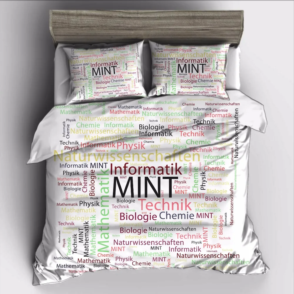 AHSNME Geek Mint biologie Bedding Set High-definition Print Quilt Cover for RU AU EU King Double Size Market Custom home textile