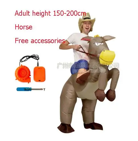 New Inflatable Halloween Costume For Kids Adult Fan Cow Horse Cowboy Gorilla Sumo T-rex Dinosaur Inflatable Costume