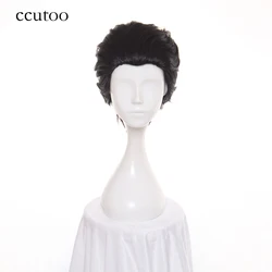 ccutoo 12inch Phoenix Wright Black Short Without Bangs Synthetic Hair Cosplay Wig Heat Resistance Fiber Men's Costume Party Wigs