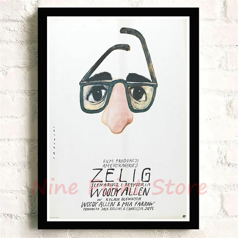 Woody Allen White Coated Paper Movie Poster Wall Sticker Home Decora wall sticker Frameless