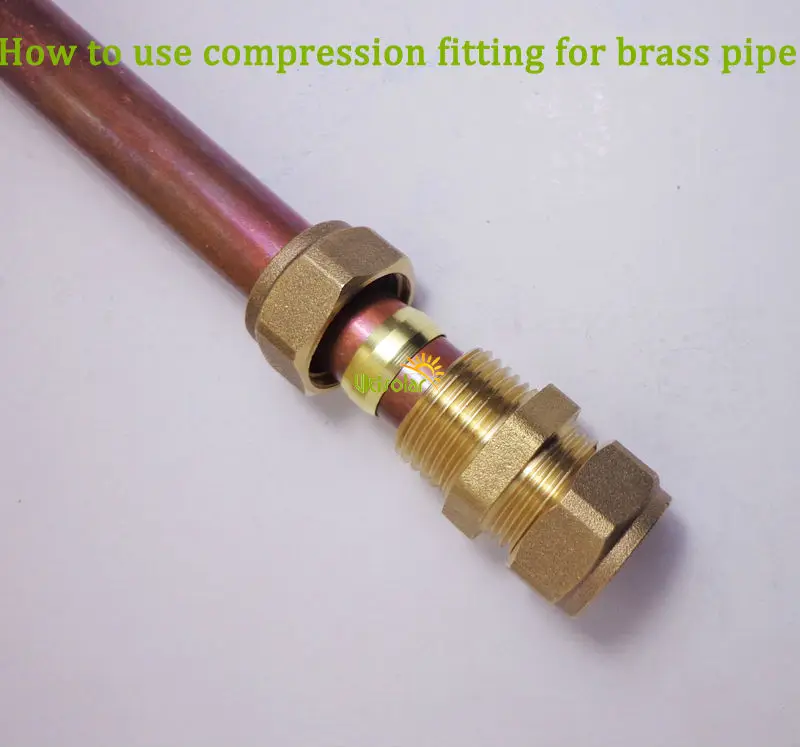 15*15 Mm Kompresi Fitting Lurus Puting untuk 15 Mm Diameter Luar Pipa Tembaga