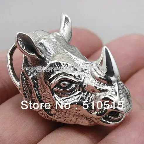 Rhinoceros Head Necklace Africa Rhinos Animal Skull Pendant Fashion Hot Charm Punk Jewelry