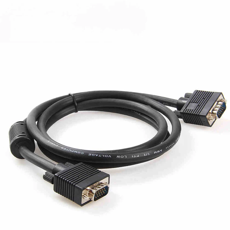 1 Piece 1 meter  PC Computer  Monitor  Male to Male 15 Pin VGA M/M Cable Cord Black for  PC TV,SVGA analog 1920 x 1080p