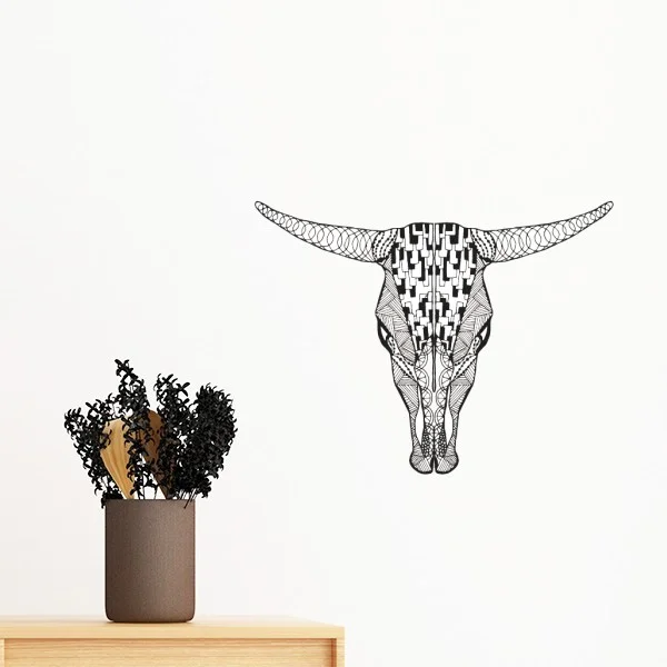 Long Face Cow Animal Portrait Sketch Removable Wall Sticker Art Decals Mural DIY Wallpaper for Room Decal