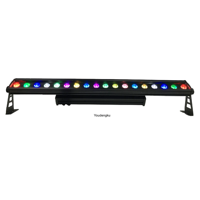 Barre Lumineuse LED Imperméable 18x10W RGBW 4 en 1, Éclairage d'Extérieur, Lavage Mural, 10 Pièces