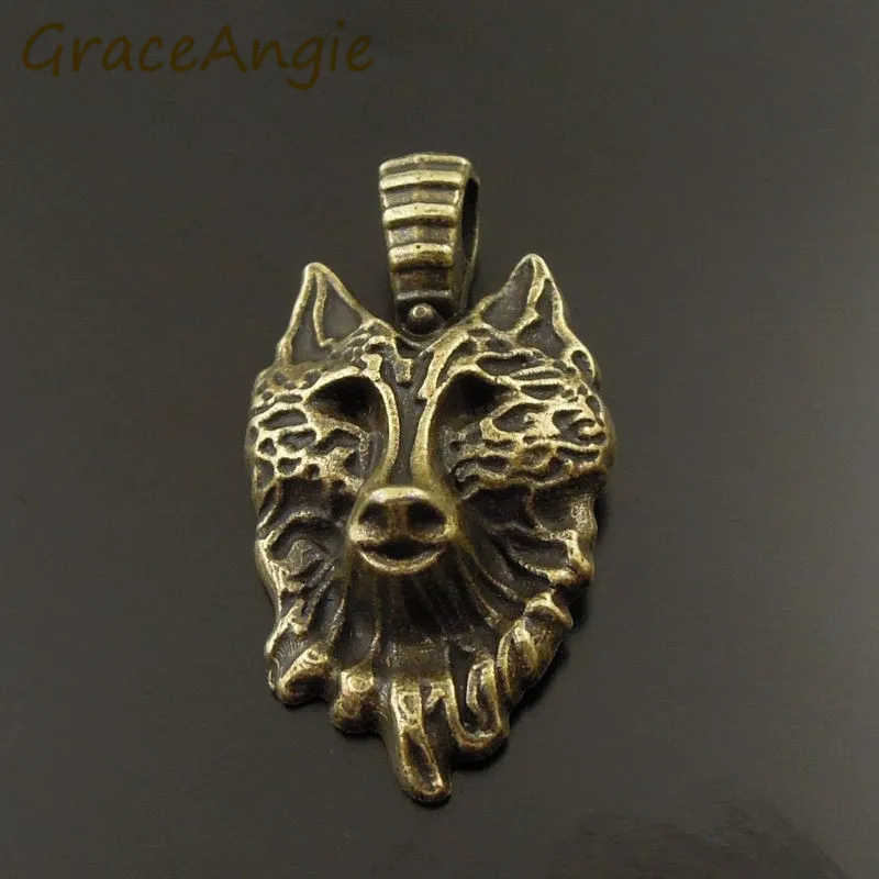 GraceAngie 25 pcs/pack Ancient Bronze Animal Survival Lone Wolf Domineering Mystery Style Pendant Jewelry Accessories Halloween