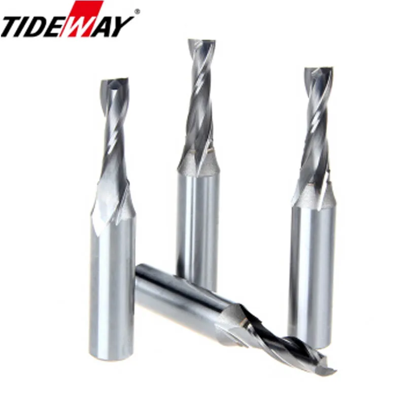 Tideway 1pcs TCT 2 Flutes Spiral Milling Cutter Metric End Mill Woodworking Slot Grooving Trimming Engraving Router Bits