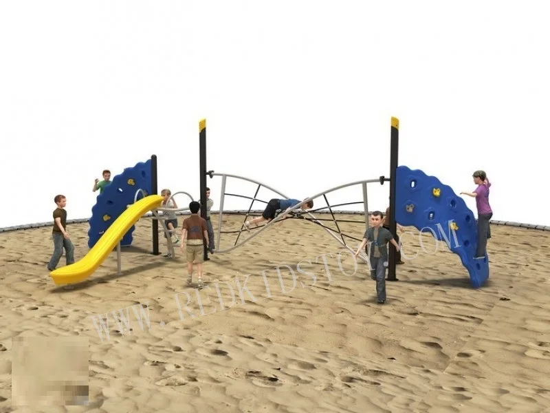 

Exported to Chile Rope Gym Outdoor Playground With Rock Climbing HZ-9429B