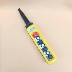 ABS 2 Speed 6 Push Buttons Hoist Crane Truck Pendant Control Station Contact Current 5A Protect IP65