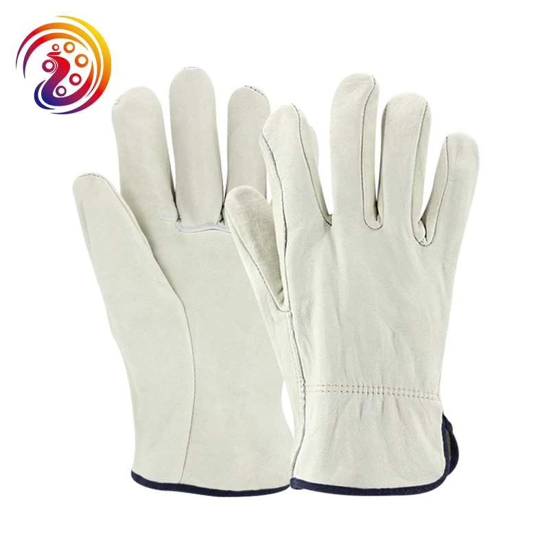 OLSON DEEPAK Sheepskin Leather Work Gloves Factory Driver Gardening Industry Cape Gloves HY004