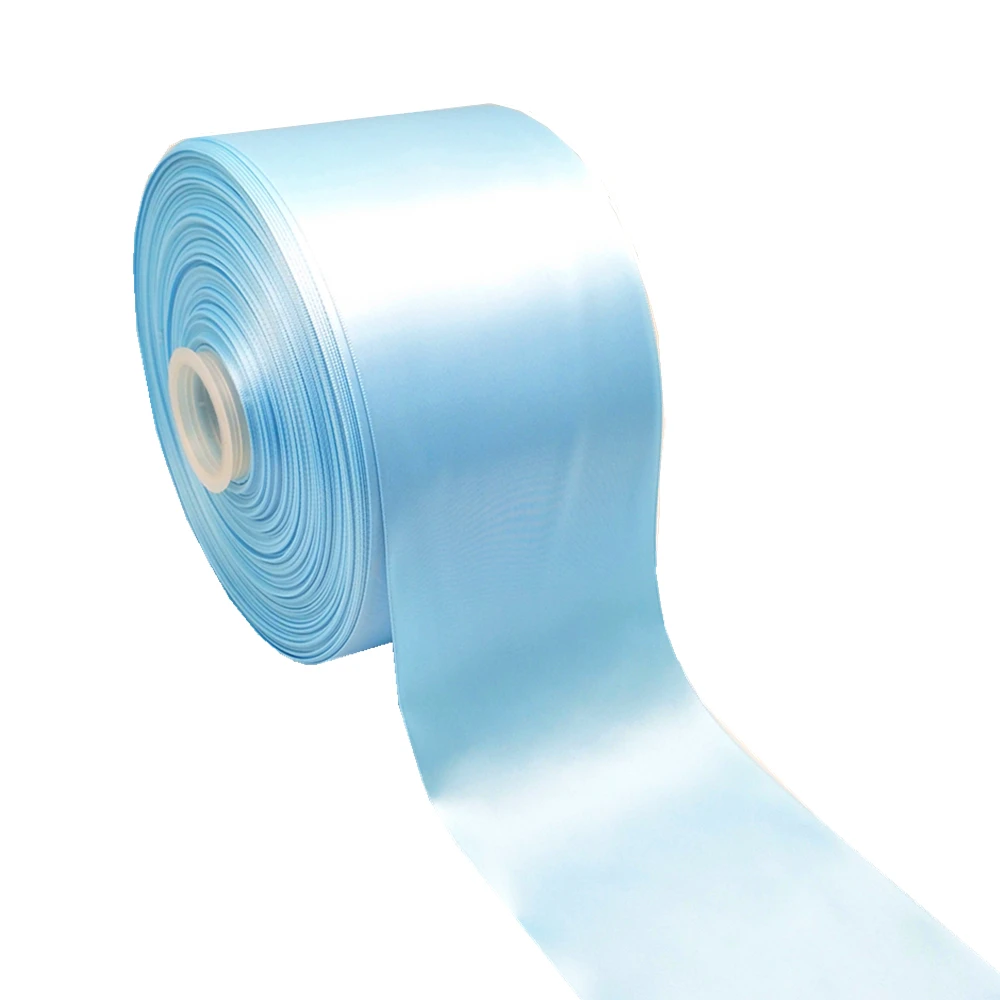 2 Yards of 100 mm Wide Single Face Polyester Ribbon - 8 Colors Available  7YJ95