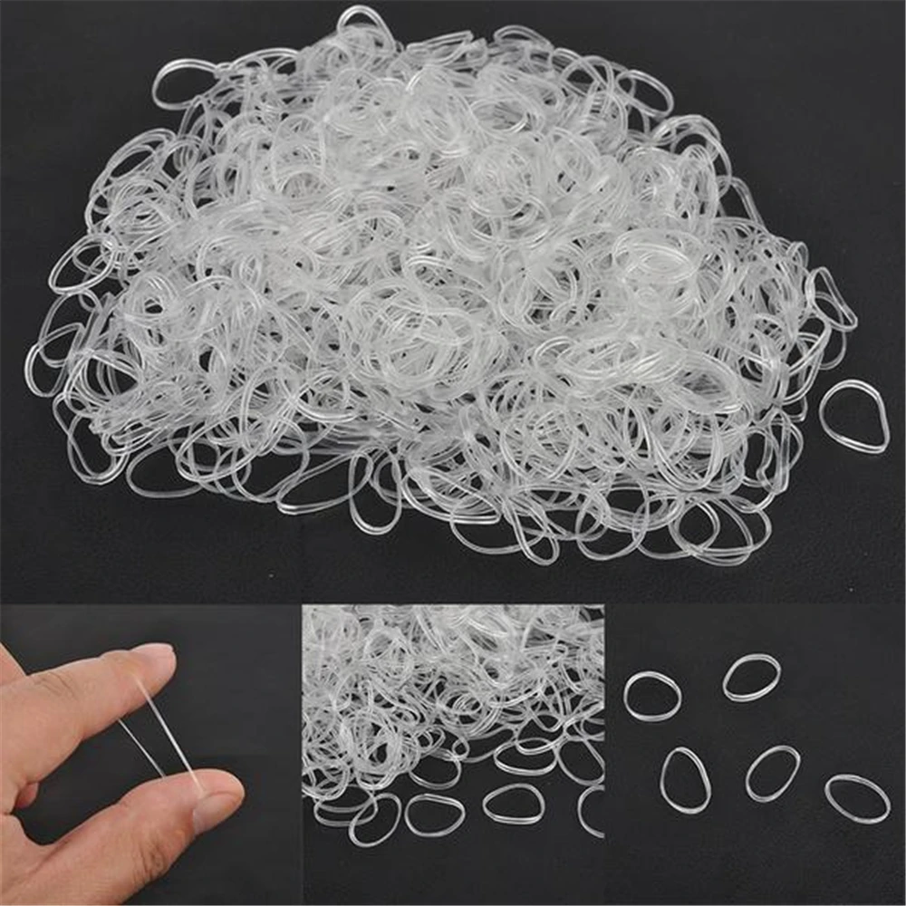 

500Pcs/Set Mini Small Clear Rubber Elastic Braids Plaits Braiding Hair Bands For Women Kids