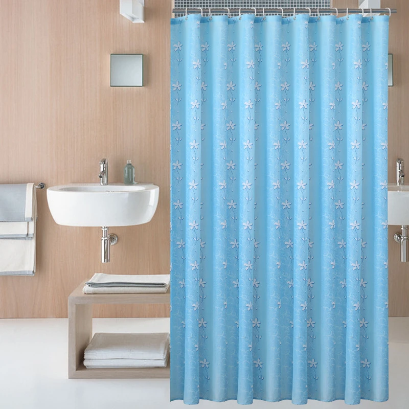 

New high-grade orchid shower curtain waterproof mildew toilet polyester cloth shower curtain home hotel dedicated shower curta