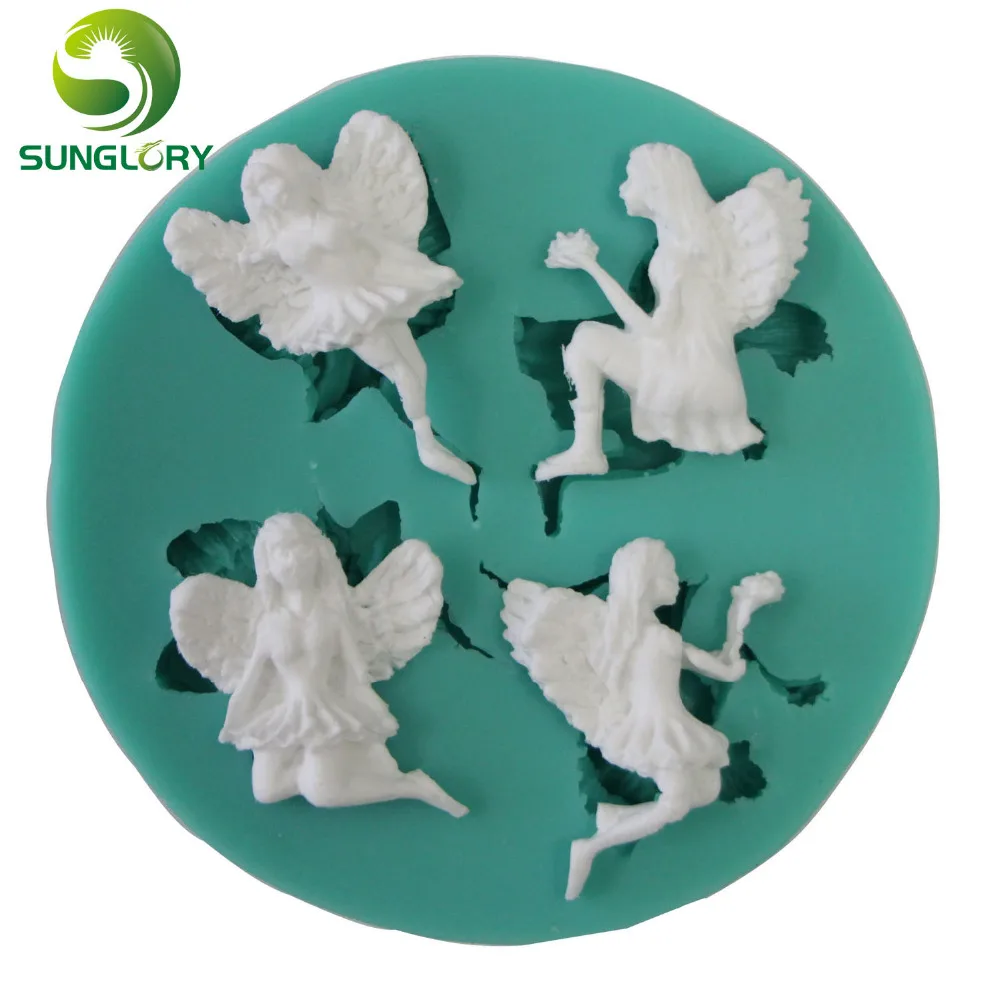 4 Angels Fondant 3D Silicone Cake Mold Soap Mold Cake Decorating Tools Ferramentas Bolo Moldes De Silicona For Paste Americana