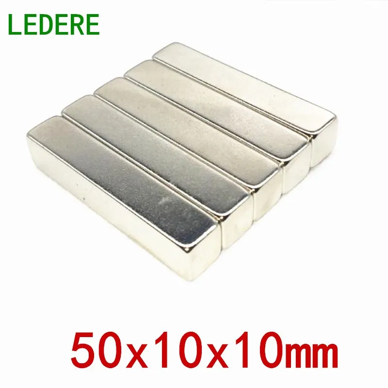 LEDERE 2pc 50x10x10 Super strong neo neodymium magnet 50mm x 10mm x 10mm NdFeB magnet 50*10*10mm magnets 50mmx10mmx10mm