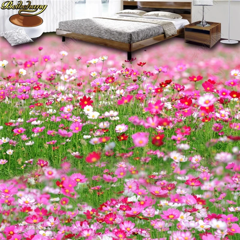 beibehang Custom Photo Wallpaper Floor Painted Flowers Plants Flowers 3D Floor 3D Drawing papel de parede wall papers home decor