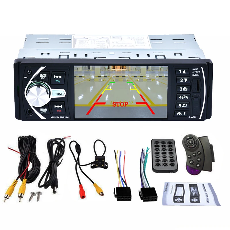 

GUBANG 4"Car MP5 Player 12V Car Vedio Radio Bluetooth TFT Screen+Rear View Camera