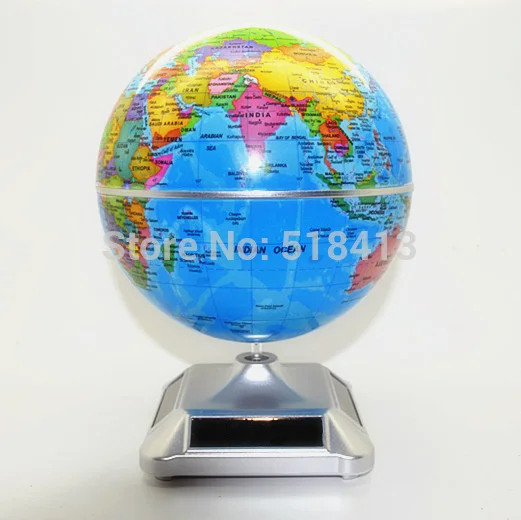 Dia 14cm Birthday Present Solar Globes Rotating Globe Energy-saving Rotation Furnishing Articles Educational Unisex Round 2021