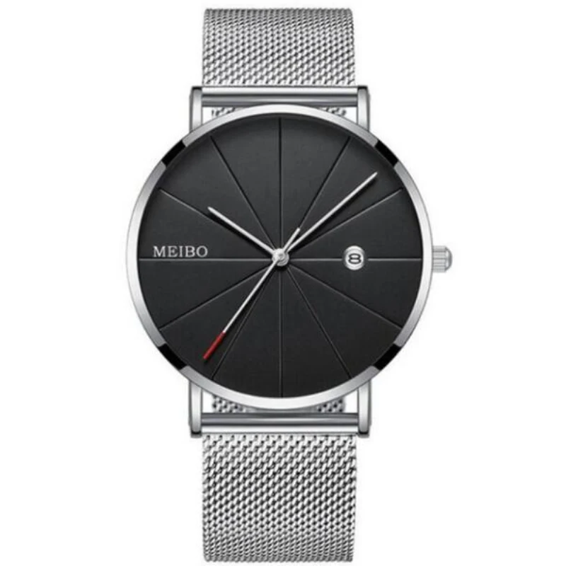 Reloj de pulsera de cuarzo ultrafino para hombre, cronógrafo sencillo con correa de acero inoxidable, calendario, fecha, ventas, masculino